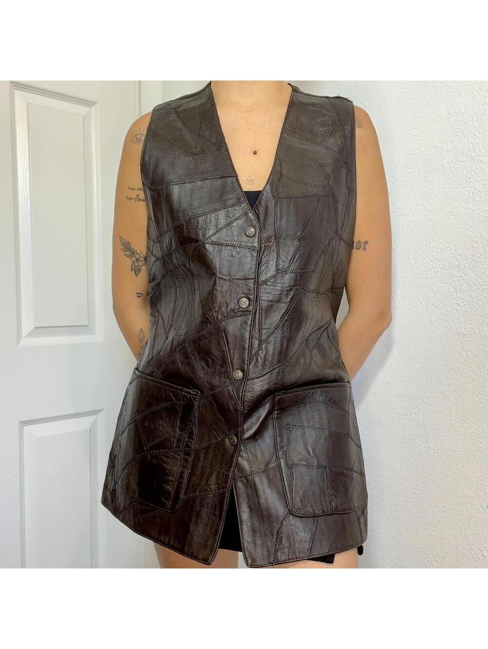 Brown Genuine Leather Vest